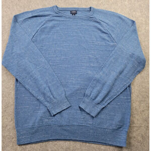 J Crew Factory Sweater Mens XL Blue Knit Crew Neck Pullover Casual Classic